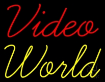 Red Video Yellow World LED Neon Sign