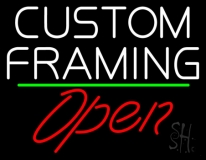 White Custom Framing With Open 2 LED Neon Sign