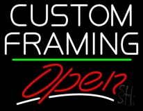 White Custom Framing With Open 3 LED Neon Sign
