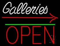 White Galleries With Open 1 LED Neon Sign