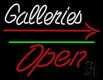 White Galleries With Open 2 LED Neon Sign