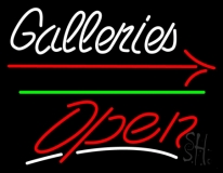 White Galleries With Open 3 LED Neon Sign