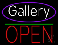 White Gallery With Open 1 LED Neon Sign