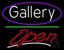 White Gallery With Open 3 LED Neon Sign