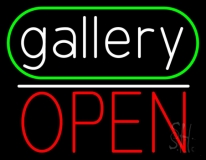 White Letters Gallery With Open 1 LED Neon Sign