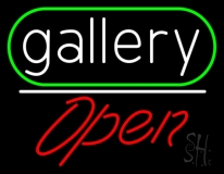 White Letters Gallery With Open 2 LED Neon Sign