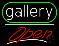 White Letters Gallery With Open 3 LED Neon Sign