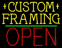 Yellow Custom Framing Open 1 LED Neon Sign