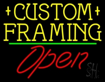 Yellow Custom Framing Open 2 LED Neon Sign