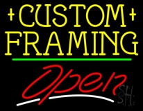 Yellow Custom Framing Open 3 LED Neon Sign