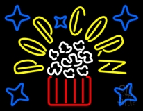 Yellow Popcorn Logo LED Neon Sign