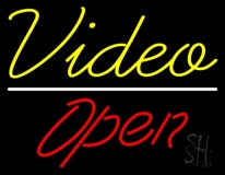 Yellow Video Open LED Neon Sign
