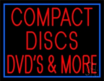 Compact Disc Dvds More 1 LED Neon Sign