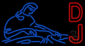 Red Dj Blue LED Neon Sign