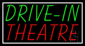 Drive In Theatre With Border LED Neon Sign