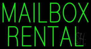 Green Mailbox Rental LED Neon Sign
