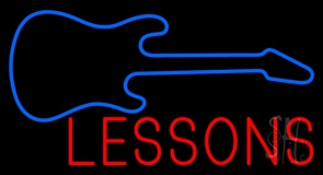 Guitar Lessons 2 LED Neon Sign