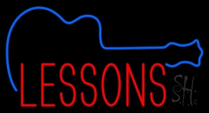Guitar Lessons LED Neon Sign