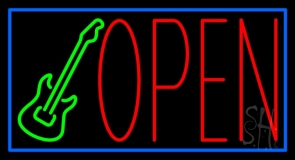 Guitar Open Block LED Neon Sign