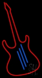 Guitar Red LED Neon Sign