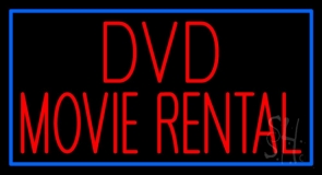 Red Dvd Movie Rental Block 1 LED Neon Sign