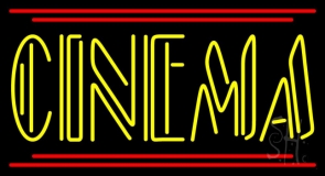 Yellow Cinema With Line LED Neon Sign