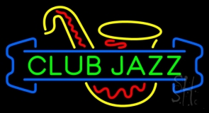 Green Club Jazz Block With Saxophone 1 LED Neon Sign