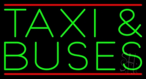 Green Taxi And Buses LED Neon Sign