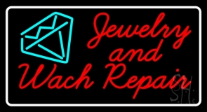Jewelry And Watch Repair Turquoise Diamond Logo LED Neon Sign