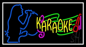 Karaoke Lady Singing LED Neon Sign