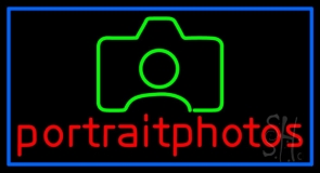 Portrait Photo With Camera With Border LED Neon Sign