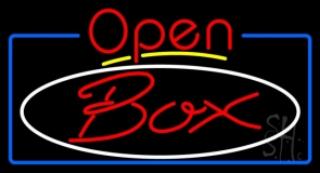 Red Box With With Open 4 LED Neon Sign