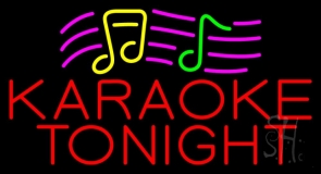 Red Karaoke Night Block LED Neon Sign