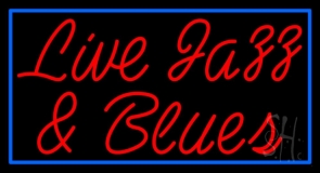 Red Live Jazz And Blues Cursive 1 LED Neon Sign
