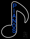 Blue Pianos Vertical LED Neon Sign