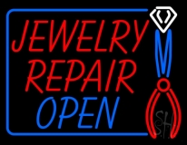 Jewelry Repair Open Block LED Neon Sign
