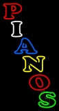 Multicolor Pianos Vertical Block 1 LED Neon Sign