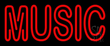 Red Music Block 2 LED Neon Sign