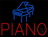 Red Piano Blue Logo 1 LED Neon Sign