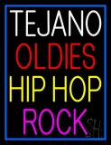 Tejano Oldies Hiphop Rock Blue Border LED Neon Sign