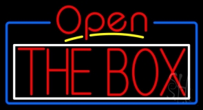 The Box Block With White Border With Open 4 LED Neon Sign
