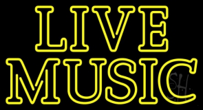Yellow Live Music Block LED Neon Sign
