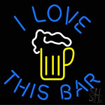 I Love This Bar Beer Mug LED Neon Sign