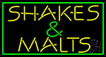 Green Border Shake And Malts LED Neon Sign