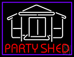 Party Shed With Blue Border LED Neon Sign