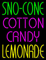 Sno Cone Cotton Candy Lemonade LED Neon Sign