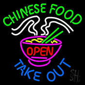 Chinese Food Open Take Out Neon Sign