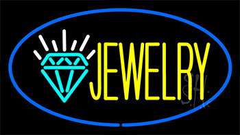Jewelry Logo Blue LED Neon Sign