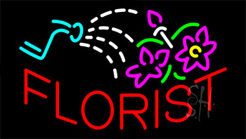 Red Florist Logo LED Neon Sign