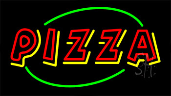 Double Stroke Pizza LED Neon Sign